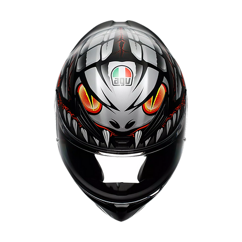 AGV K1 S HELMET - LYZARD BLACK/GREY/RED (ISI & ECE2206)