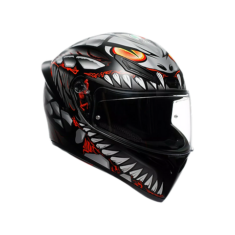 AGV K1 S HELMET - LYZARD BLACK/GREY/RED (ISI & ECE2206)